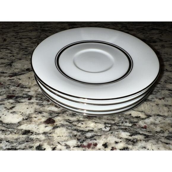 Noritake Galaxy Saucers #6527 Set of 4 Platinum Vtg - Picture 6 of 7